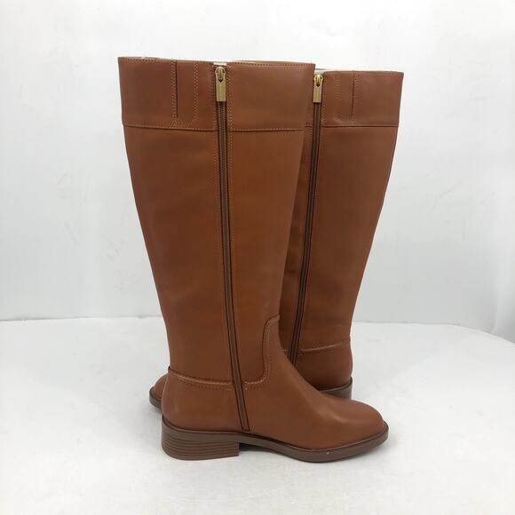 Vince Camuto Womens Leather Riding Boots Andalian Size 7 Brown Golden Walnut NWB - Picture 3 of 9